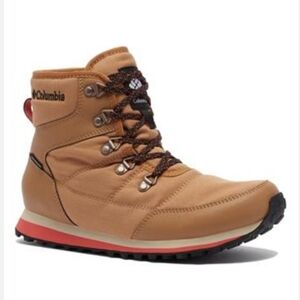 New Columbia Sz 6 Woman Youth Waterproof Shorty Boots Camel Gorpcore Fall Winter